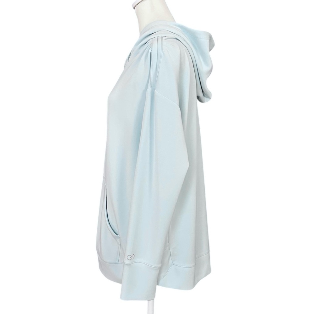 CALIA Ruched Shoulder Hoodie Oversized Sweatshirt Glacier Blue Size Medium - Picture 4 of 12